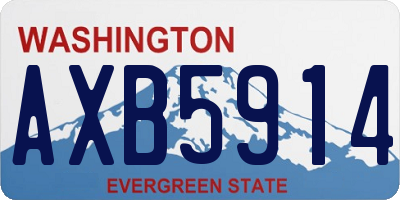 WA license plate AXB5914