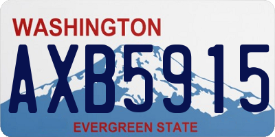 WA license plate AXB5915