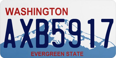 WA license plate AXB5917