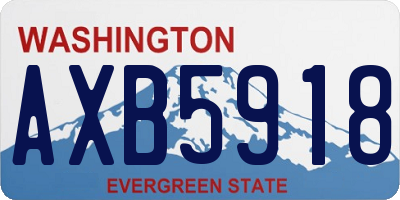 WA license plate AXB5918