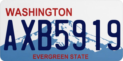 WA license plate AXB5919