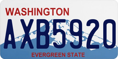 WA license plate AXB5920