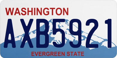 WA license plate AXB5921