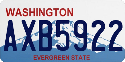 WA license plate AXB5922