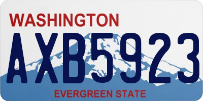 WA license plate AXB5923