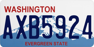 WA license plate AXB5924