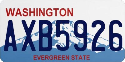 WA license plate AXB5926