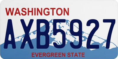 WA license plate AXB5927