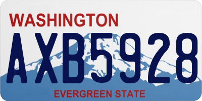 WA license plate AXB5928