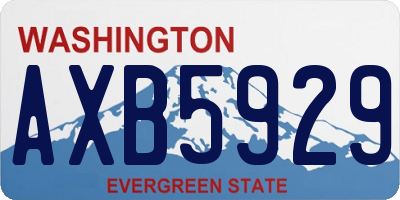WA license plate AXB5929