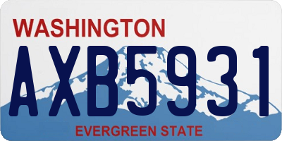 WA license plate AXB5931