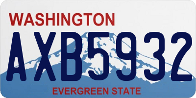 WA license plate AXB5932