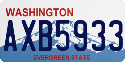 WA license plate AXB5933