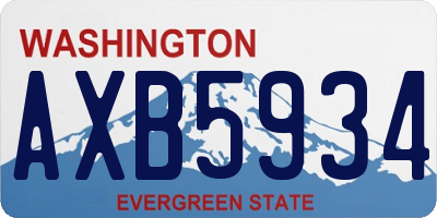 WA license plate AXB5934