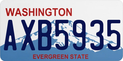 WA license plate AXB5935