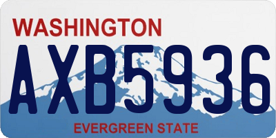 WA license plate AXB5936