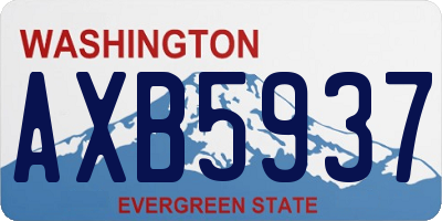 WA license plate AXB5937