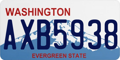 WA license plate AXB5938
