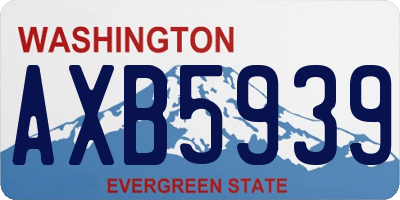 WA license plate AXB5939