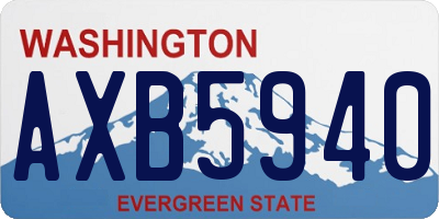WA license plate AXB5940