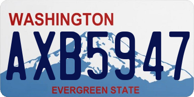 WA license plate AXB5947