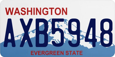 WA license plate AXB5948