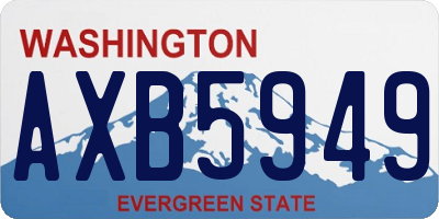 WA license plate AXB5949