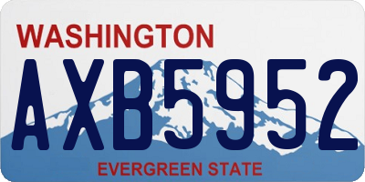 WA license plate AXB5952