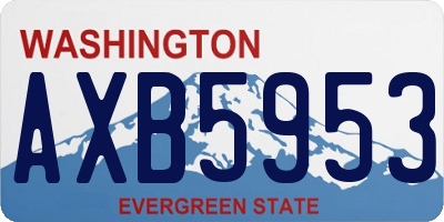 WA license plate AXB5953