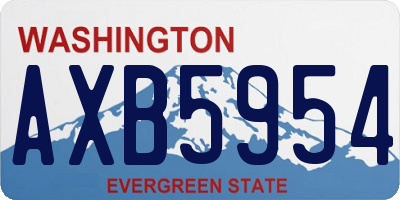 WA license plate AXB5954