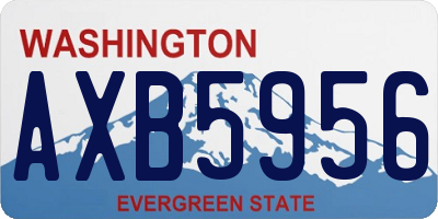 WA license plate AXB5956