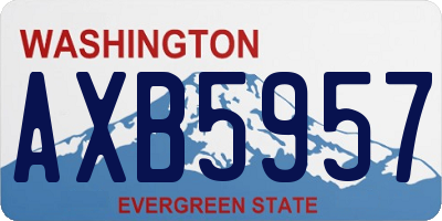 WA license plate AXB5957