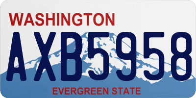WA license plate AXB5958