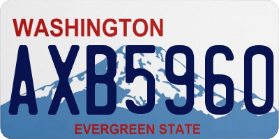 WA license plate AXB5960