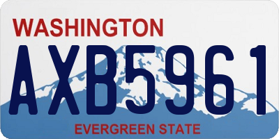 WA license plate AXB5961