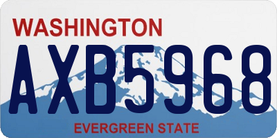 WA license plate AXB5968