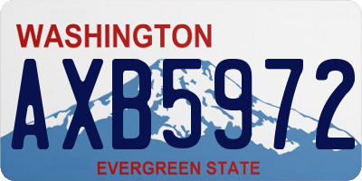 WA license plate AXB5972