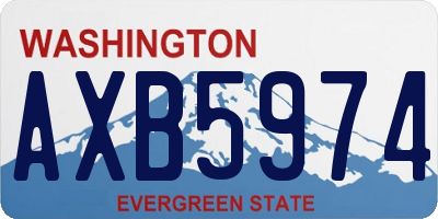 WA license plate AXB5974