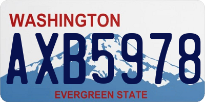 WA license plate AXB5978