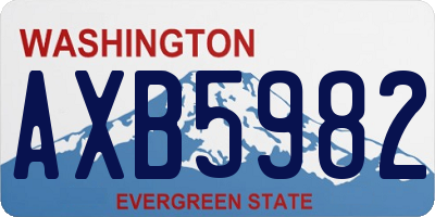 WA license plate AXB5982