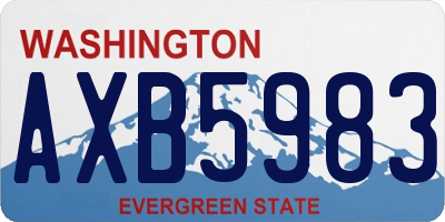 WA license plate AXB5983