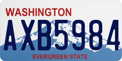 WA license plate AXB5984