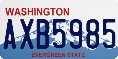 WA license plate AXB5985