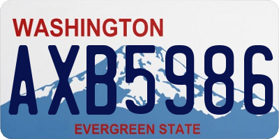 WA license plate AXB5986