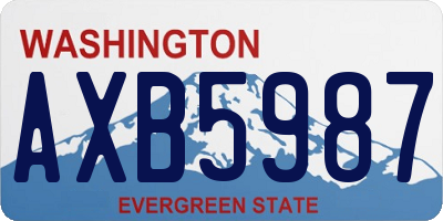 WA license plate AXB5987
