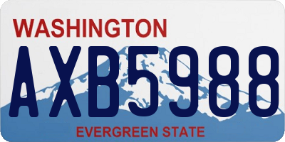 WA license plate AXB5988
