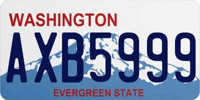 WA license plate AXB5999