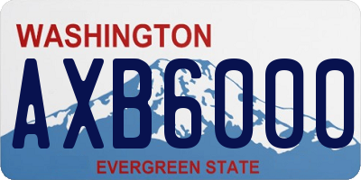 WA license plate AXB6000