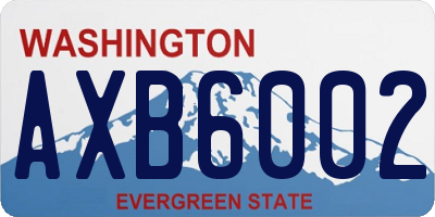 WA license plate AXB6002