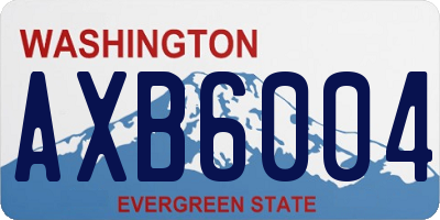 WA license plate AXB6004